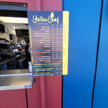 Yellow Leaf Coffee menu 2